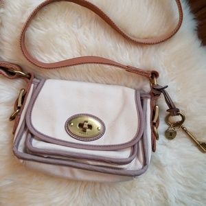 Fossil Canvas and Leather Crossbody